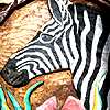 Zebra head in upper left corner