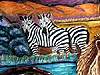 Zebras on left side of carving
